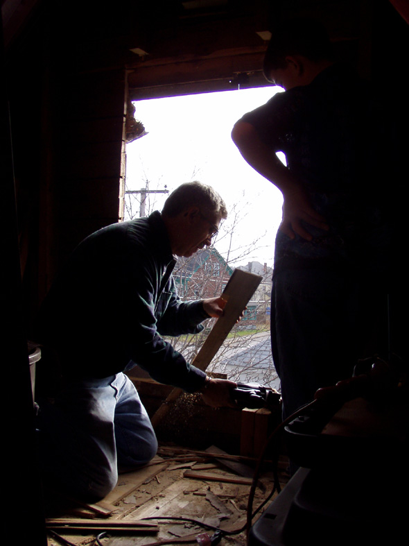 We have a rough opening. Now we're going to rough out the bottom framing.