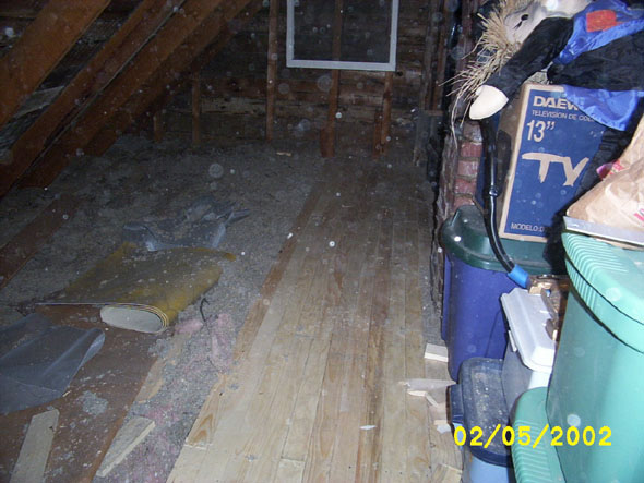 No further progress on the northwest side of the attic.