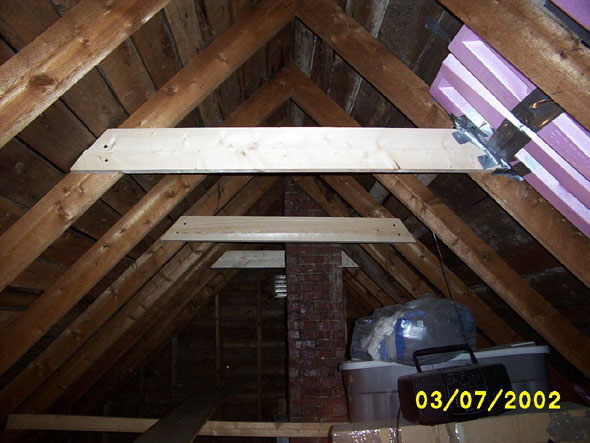 On the far south side, I'm still short one crossbeam.  I'll need to pick up another load of prop vents, so I suppose I'll pick up another 2x6 on the same trip.  I want to price the lumber at Home Depot anyhow, to see how it compares to Lavasseur's.