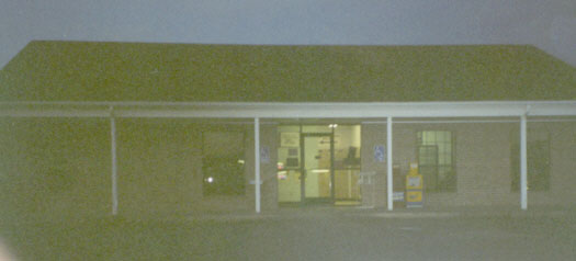 The Edcouch Post Office at dusk.
