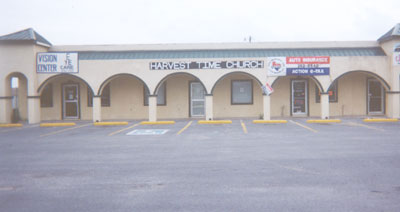 The Harvest Time Church is in the same mini-mall as Jesse�s Deli, Action Auto Insurance, and the Vision Eye Care Center.