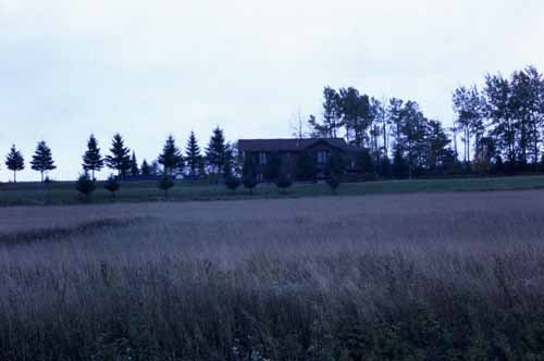 On New Canada Road, a farm is silhouetted in the dusk.